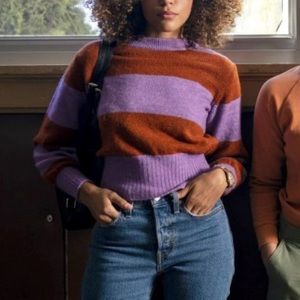 topshop striped cropped sweater